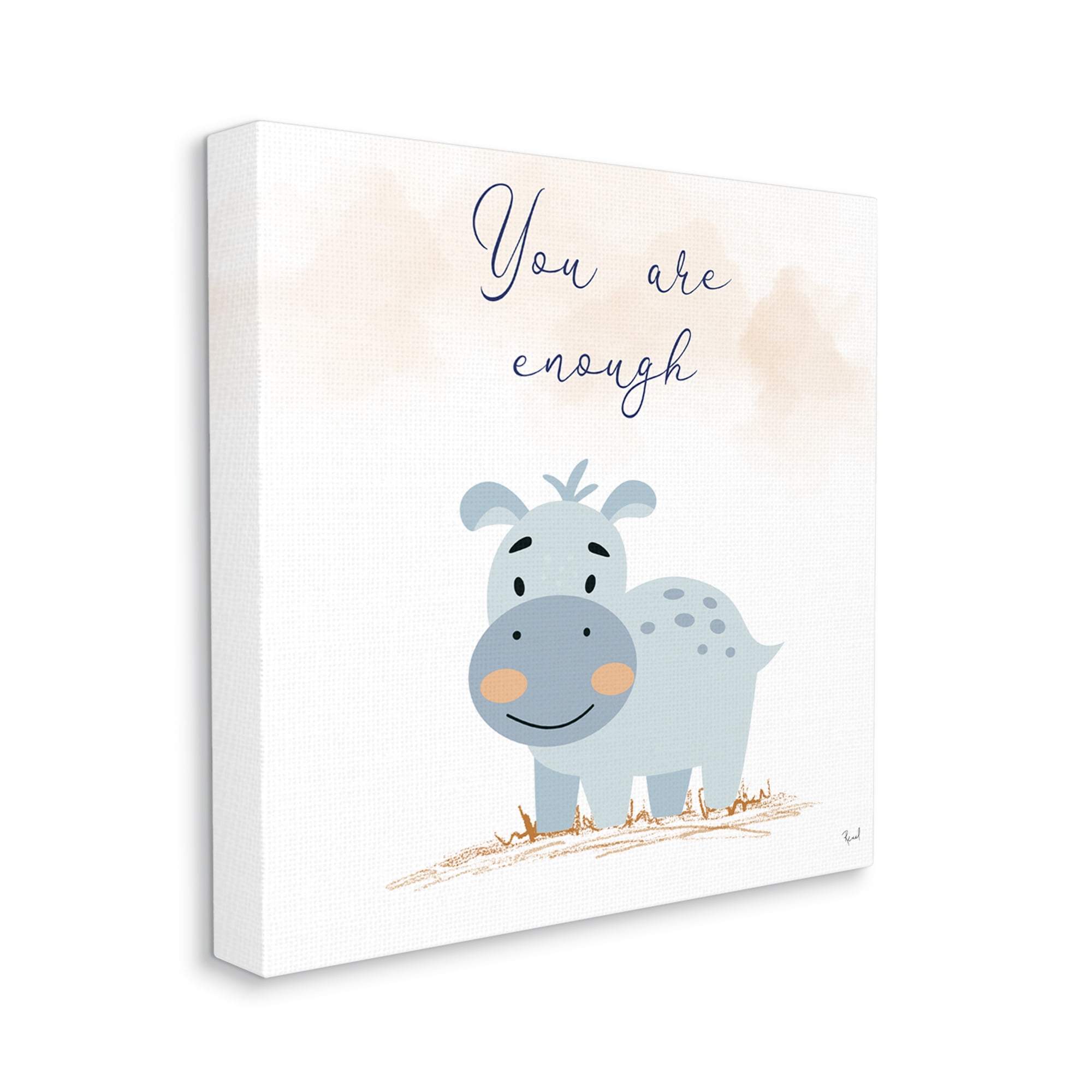 Stupell Industries You Are Enough Inspirational Animals & Insects Painting Gallery Wrapped Canvas Art Print Wall Art, 17 x 17