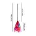 thumbnail image 2 of Halloween Lighted Witches Broom, 3‑Section Assemblable Mesh Broomstick with Colorful Lights, 14*6in, Festive Party Favor Ornament for Outdoor Festival Home Haunted House Halloween Decor, 2 of 8