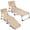 Beige, variant on Costway 2 PCS Outdoor Beach Lounge Chair Folding Chaise Lounge with Pillow Pink