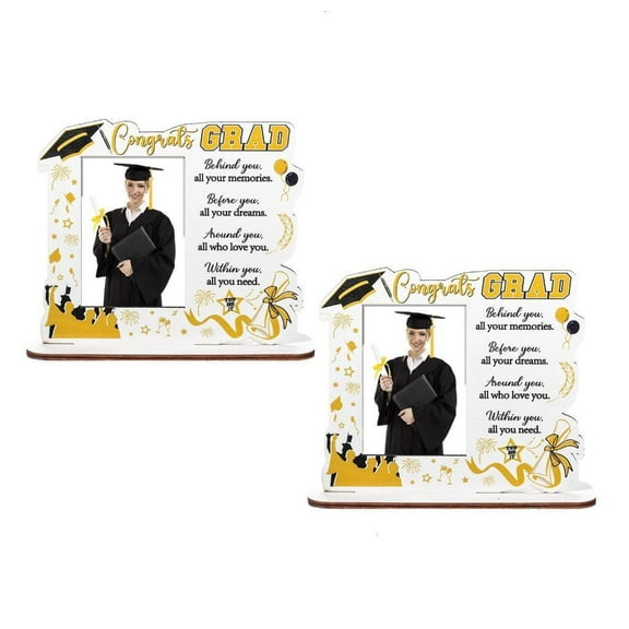 Graduation Wooden Photo Frame Commemorative Display Stand Engraved Inspirational Quote Home Office School Keepsakes