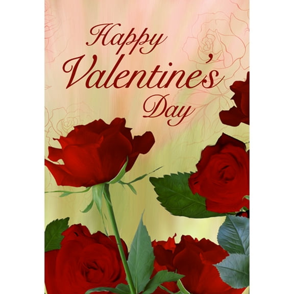 America Forever Flags Double Sided House Flag - Roses For My Love - 28 x 40 Inches, Happy Valentine's Day Love Hearts House Flag, Seasonal Yard Outdoor Holiday Decorative Flag