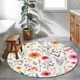 thumbnail image 4 of Area Rug 36in, Spring Country Flowers Floor Carpet Living Room Rug, Watercolor Farm Floral Art Non-Slip Welcome Mat Indoor Rugs for Bedroom Dining Room, 4 of 9
