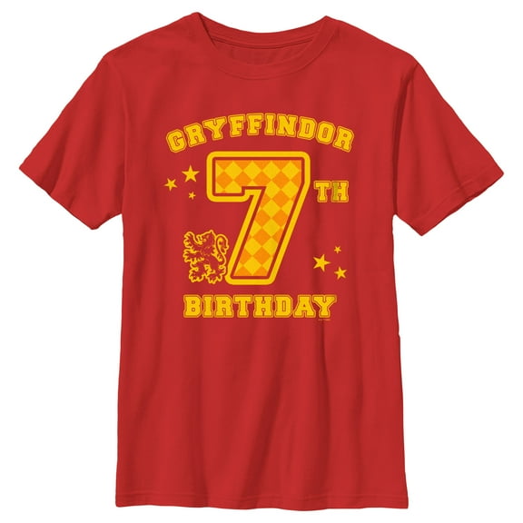 Boy's Harry Potter Gryffindor 7th Birthday  Graphic Tee Red Medium