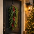 thumbnail image 5 of YingYouFu Christmas Pine Teardrop Swag, Artificial Cedar Wall Hanging Garland Fir, Pinecone Decoration for Front Door Entryway Living Room Wall Mantel, 5 of 6