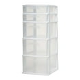 thumbnail image 1 of Open Box Homz Plastic 5 Drawer Medium Home Storage Cart, White Frame w/ Drawer, 1 of 2