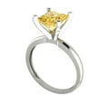 thumbnail image 2 of 2 ct Princess Cut Simulated Yellow Diamond Solitaire 18K White Gold Womens Engagement Ring, 2 of 5