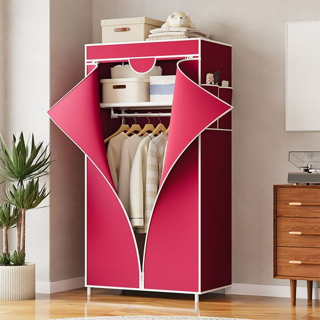 Zenithome Portable Closet Freestanding Wardrobe Storage Cabinet with Non-Woven Cover for Bedroom Closet Organization, Tool-Free Assembly, 57x22x17 Inch
