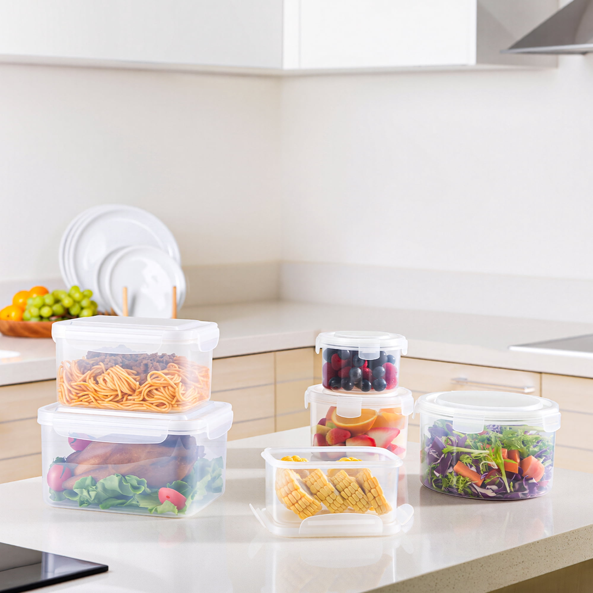 Sorbus 3-Pack Rectangular Food Storage Containers, Clear BPA-Free Plastic, Stackable & Nesting Meal Prep