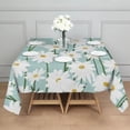 thumbnail image 3 of Teal Daisy Flower White Blooms Pattern Square Tablecloth,Waterproof Square Table Cover,Wipeable Spillproof Washable Table Cover for Home Kitchen Party Decor 52"x52"(132x132cm), 3 of 6