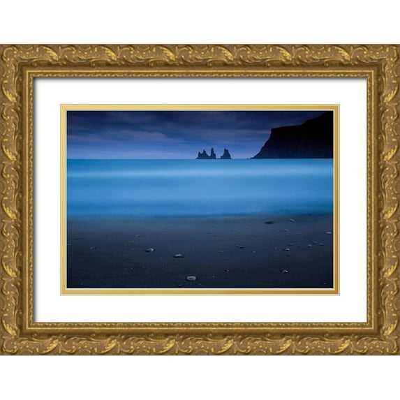 Eichelberg, Amnon 32x23 Gold Ornate Wood Framed with Double Matting Museum Art Print Titled - Blue night 2