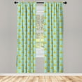 thumbnail image 5 of Ambesonne Yellow Submarine Window Curtains, Nautical Style, Each 28" W x 95" L, Seafoam and Earth Yellow, 5 of 5
