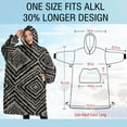 thumbnail image 4 of Oversized Wearable Blanket Hoodie,Black and White Geometric Pattern Sherpa Blanket Hoodie with Super Pockets,Super Warm Fuzzy Pullover for Women & Men, 4 of 6