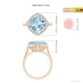 thumbnail image 4 of Angara Natural 3.5 Ct. Aquamarine with Diamond Halo Ring in 14K Rose Gold for Women (Ring Size: 12), 4 of 9