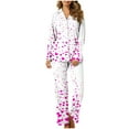 thumbnail image 2 of MIUOWANP Womens Big and Tall Pajama Sets Women's Valentine's Day Printed Pajama Set For Daily Home Wear With Pocket Hot Pink XXL, 2 of 5