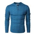 thumbnail image 2 of H2H Mens Casual Slim Fit Pullover Sweaters Knitted Henley Button Closure Long Sleeve Thermal (CMOSWL042), 2 of 6
