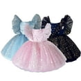 thumbnail image 2 of Qudderr Robe Tutu Fille 6M-4T Robe de Fête Formelle Mariage Tulle Robes de Fête pour Enfants, 2 of 9