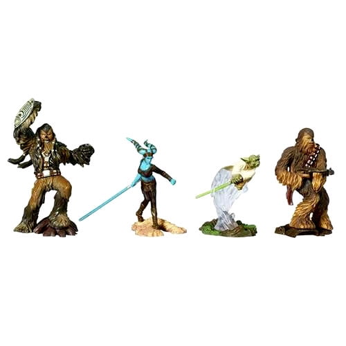 Star Wars Unleashed Battle 4 Pack Yoda, Captain Tarfful, Chewbacca, and Aayla Secura