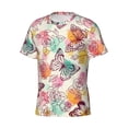 thumbnail image 5 of Vsdgher Butterflies and Roses Print Men's Dry Fit Mesh Athletic Shirts Moisture Wicking Tennis T-Shirt Tops, 5 of 9
