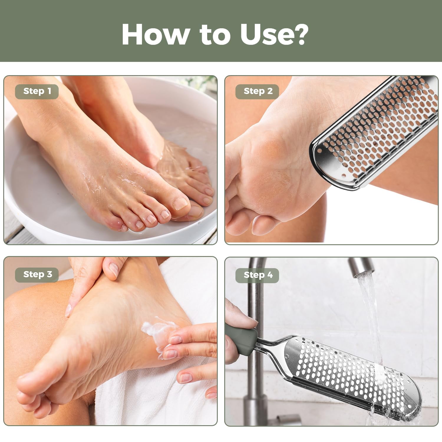 Foot File Foot Scrubber Pedicure - Callus Remover for Feet Professional Grater Rasp Foot Scraper Corns Callous Removers Cracked Dead Skin Remover for Dry and Wet Feet (Golden)
