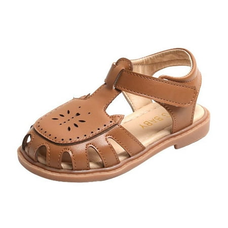 

Oalirro - Selected Big Kid Girls Sandals Faux Leather Fabric Closed Toe Beach Shoes Size 3.5M-7M Recommended Age: 8-9 Years