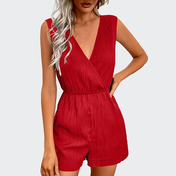 Blmnix Linen Shorts Womens Shorts Rompers Pleated Short High Red Pull-On Oversized Womens Running Shorts,XL