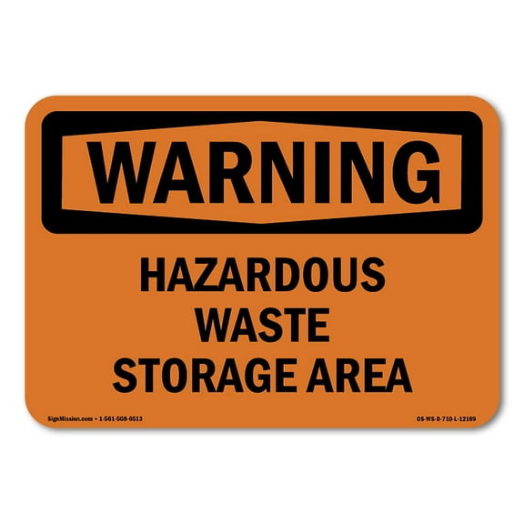 OSHA WARNING Sign - Hazardous Waste Storage Area | Plastic Sign | Protect Your Business, Construction Site, Warehouse & Shop Area | Made in the USA