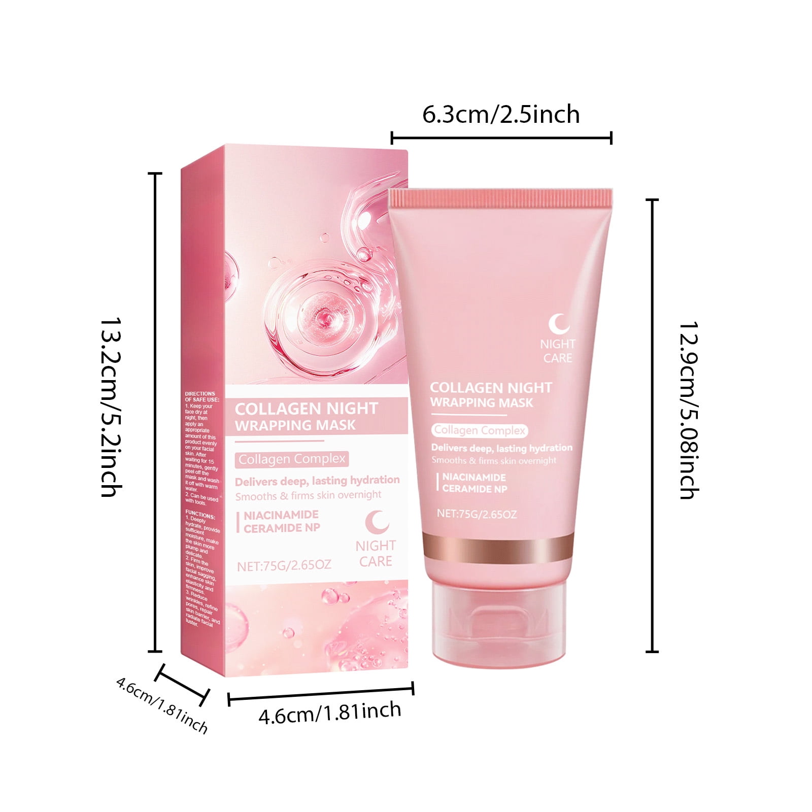 Alvantor Collagen Wrapping Night Care Peel off Mask for Glass Skin - Hydrating & Firming Skincare 2.65oz
