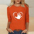 thumbnail image 1 of Fiudx Liquidación de Ofertas Flash Blusas Estampadas para Mujer, Camiseta de Manga Tres Cuartos, Top con Cuello Redondo, 1 of 4
