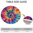 thumbnail image 6 of Colorful Rainbow Tie Dye Spiral Pattern Round Fitted Tablecloth with Elastic Edge,Dining Table Cover Waterproof,Outdoor Round Tablecloth for Camping,Dining,Indoor and Outdoor, 6 of 7