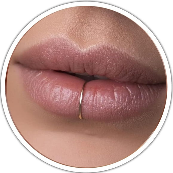 Gold Lip Ring - 20 Gauge Thick 14k Gold Filled Lip Piercing Hoop - Lip Ring for Women - Faux Lip Hoop - Gold Lip Piercing Ring