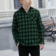 thumbnail image 2 of AIEOTT Boys Plaid Zip Up Hoodies Lightweight Long Sleeve Hooded Jacket with Chest Pocket Spring Fall Outerwear Tops, 2 of 4