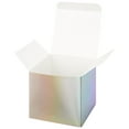 thumbnail image 3 of Koyal Wholesale Iridescent Party Favor Boxes, 3 x 3 x 3 inch, 50 Pack, Holographic Foil Treat Boxes, Gift Tuck Box, 3 of 5