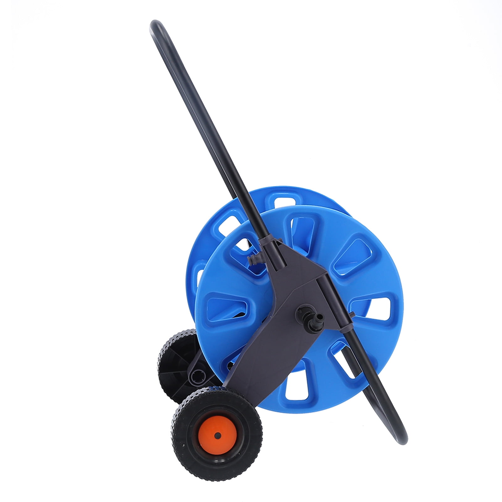 YAHHU Portable Garden Hose Reel Cart Heavy Duty Hand Push Water Pipe Storage Rack Organizer for G1/2 50m Tube 164ft / 50m Capacity for Lawn Yard Garden