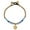 Blue, variant on Vibrant Clam Shell Charm Mix Color Stone and Brass Jingle Bell Bracelet