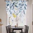 thumbnail image 3 of Navy Blue Eucalyptus Leaves Tie Up Curtains for Windows, Adjustable Balloon Window Shades, Retro Country Leaf Botanical Kitchen Window Treatments Farmhouse Short Curtains with Rod Pocket 42"x45", 3 of 8