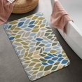 thumbnail image 2 of Blue Leaf and Vine Pattern Bathroom Rugs Mat,Non Slip Microfiber Bathroom Rug,Rubber Backing,Soft Bathroom Mats for Bathroom Floor,Tub and Shower,20x32in(50x80cm), 2 of 5