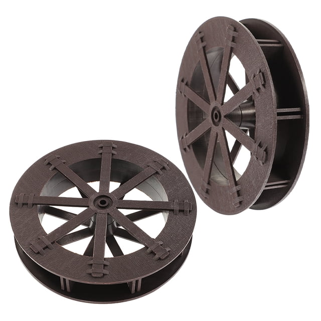 KAKOWELY 2 Pcs Accessoires de Fontaine à Roue d'Eau Design Miniature Marron ABS DIY Micro-Paysage pour Jardin Zen