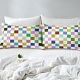 thumbnail image 4 of Erosebridal Vintage Checkered Sheet Set Full, Square Geometric Bedding Sets Full Size, Buffalo Check Decor, 4 of 7