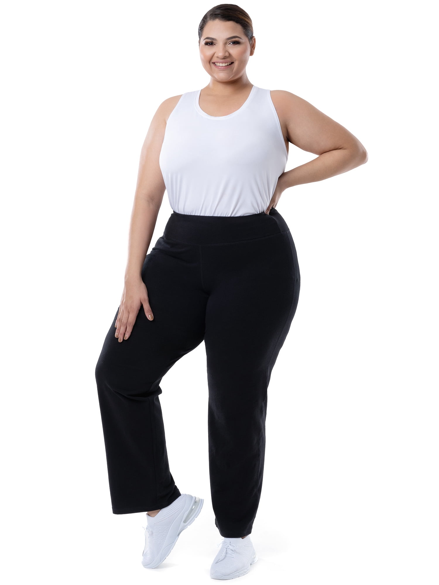 Athletic Works Women's Plus Size Core Active Relaxed Fit Pants, 2-Pack