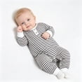 thumbnail image 4 of HAiming Baby Boys Girls Striped Jumpsuit Long Sleeve Button Loose Casual Trendy Snowsuit Fall Winter Outdoors Clothes, 4 of 8