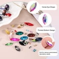 thumbnail image 3 of Uxcell 36 Pcs Horse Eye Shape Rhinestones, 9 x 18 mm Point Back Rhinestone Beads for Jewelry Making Crafts Costume Crystal Embellishments, AB Color, 3 of 6