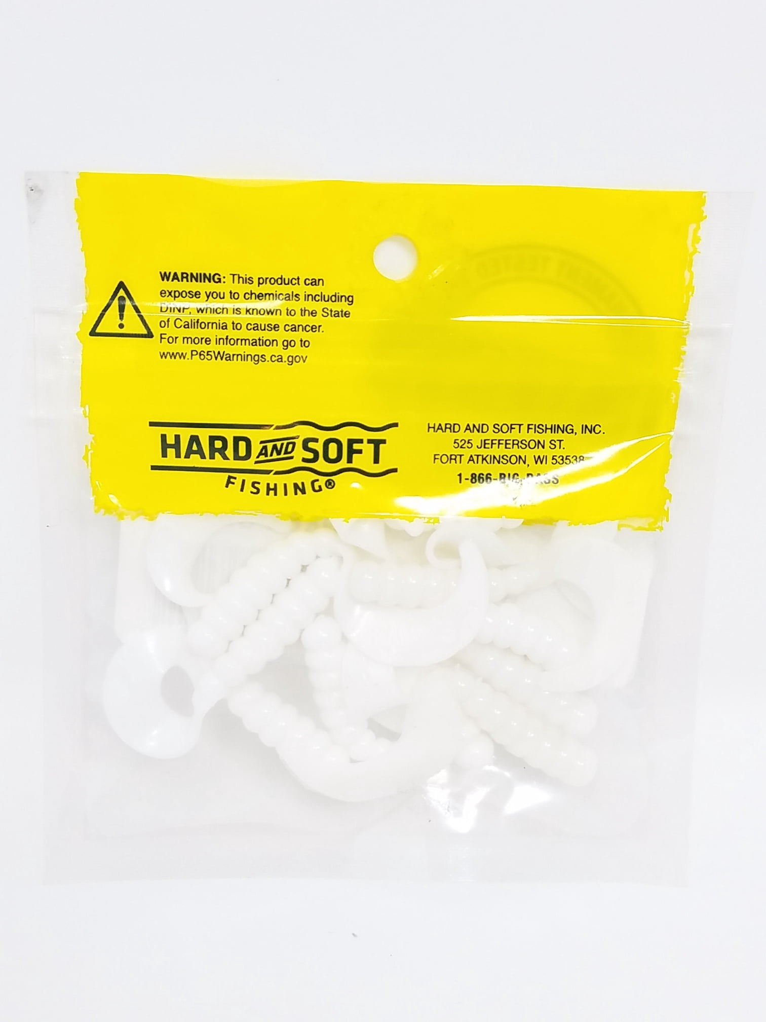 Kalin's Freshwater 2 in. Lunker Soft Plastics Fishing Lure Grub, White, Lakes River, 10pk