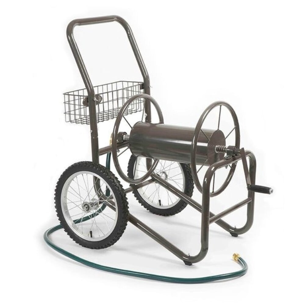 Liberty Garden 880 2 Wheel 300 Foot Steel Frame Water Hose Reel Cart with Basket