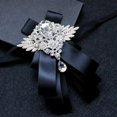 thumbnail image 3 of Corbata de estilo británico para hombre, versión coreana con incrustaciones de diamantes de alta calidad, MC, club nocturno, novio, padrino, traje de banquete, pajarita (negro), 3 of 5