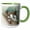 Green/White, variant on 3drose, a Bees Nest up Close with Three Working Bees on It, 15oz Mug