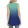thumbnail image 6 of Summer Saving Wycnly Tank Top for Women Gradient Round Neck Sleeveless T Shirts Loose Flowy Pleated Swing Vest Tunic Blouse Dark Blue L Up to 65% off, 6 of 6