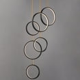 thumbnail image 3 of ET2 E24325-BKGLD 25 in. 15W Hoopla 6-Light Single Pendant in Black & Gold, 3 of 5