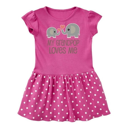 

Inktastic My Grandpop Loves Me Elephant Gift Baby Girl Dress