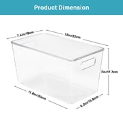 Sindcom 4 Pack Clear Plastic Storage Bins with Lids, Pantry Organizer, for Cabinet, Kitchen, XLarge