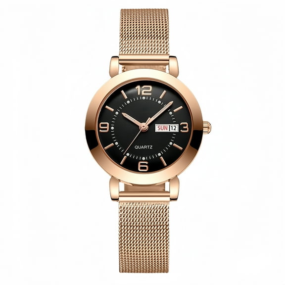 Women's Watch with Stainless Steel Strap, Calendar and Luminous Light